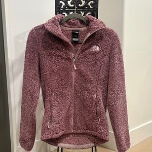 Women’s XS The North Face NF Pink slight purple tint White tipped Fleece Jacket